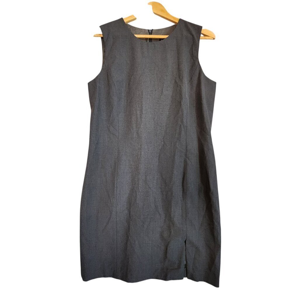 Francess & Rita Vintage Gray Sheath Dress Size 12  Minimalist Career Chic 90s